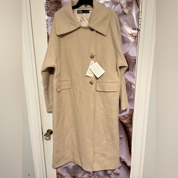 NWT ZARA OVERSIZED MANTENCO WOOD collar Size M 
🚨FIRM PRICE NO DISCOUNT - Picture 7 of 16